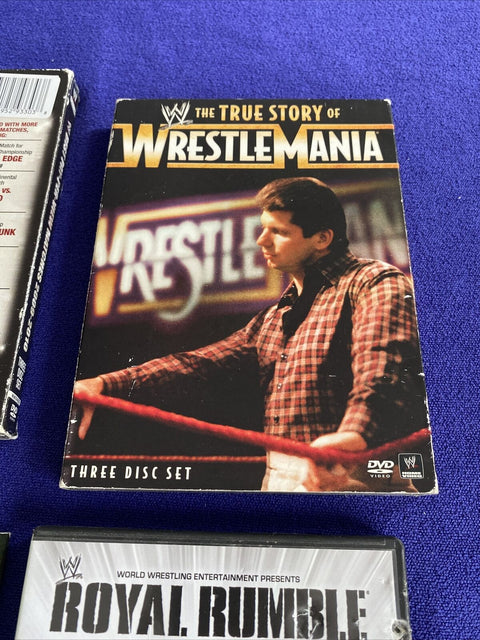WWE Wrestling DVD Lot of 4 - Wrestlemania, Rey Mysterio, Royal Rumble 2009-2010