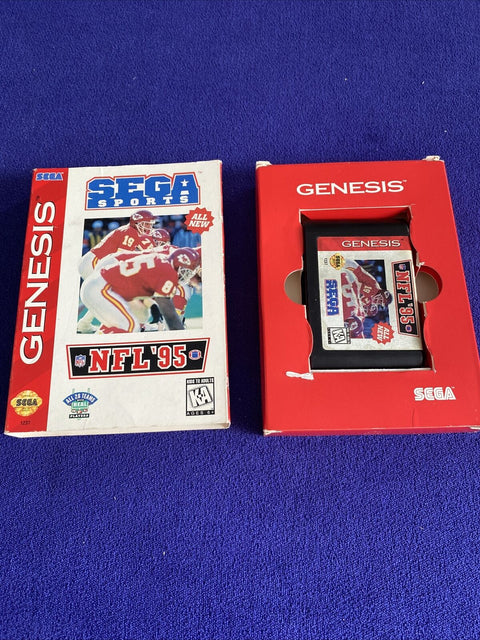 NFL '95 (Sega Genesis, 1994) Cardboard - No Manual - Tested!