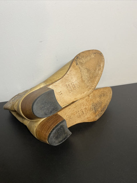 Kids Authentic Leather Cuero Cowboy Boots Size 2Y 33 From Venezuela - Great!