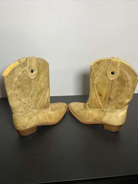 Kids Authentic Leather Cuero Cowboy Boots Size 2Y 33 From Venezuela - Great!