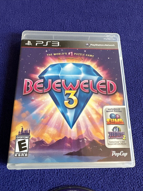 Bejeweled 3 (Sony PlayStation 3, 2011) PS3 CIB Complete w/ Slip Cover - Tested
