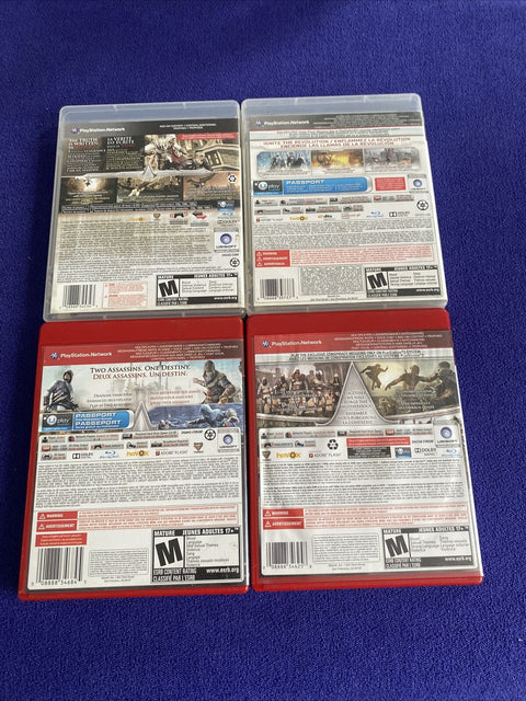 Assassin's Creed PS3 Lot 2, 3, Brotherhood, Revelations (PlayStation 3) Complete