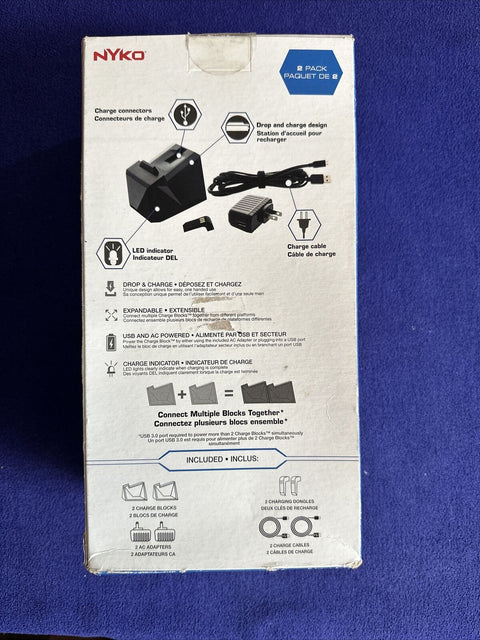 NEW! Nyko PlayStation 4 PS4 Charge Block Charging Station 2 Pack - Sealed!