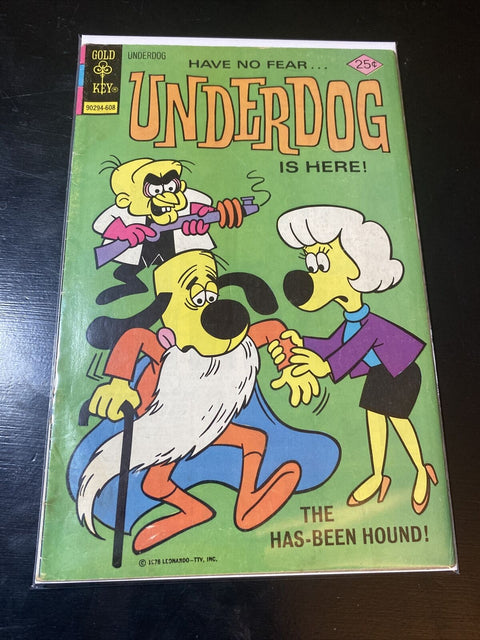 Underdog No. # 8 1976 - Gold Key Comics - w/ Board + Bag!