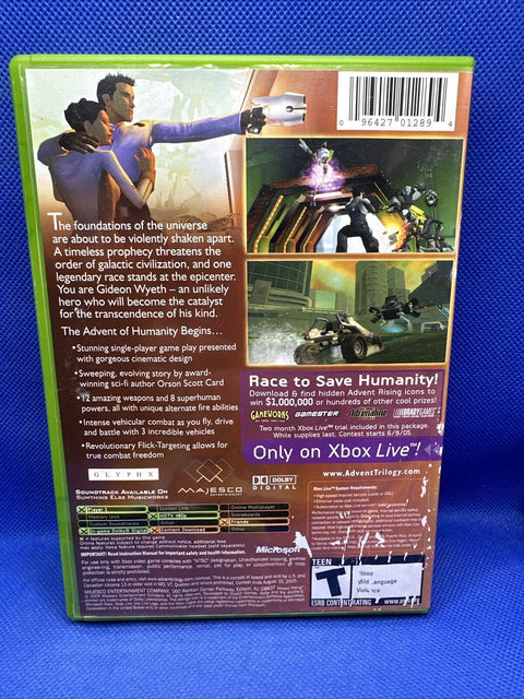 Advent Rising (Microsoft Original OG Xbox, 2005) CIB Complete - Tested!