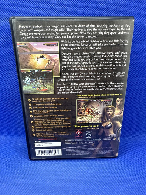 Barbarian (Sony PlayStation 2, 2002) PS2 CIB Complete - Tested!