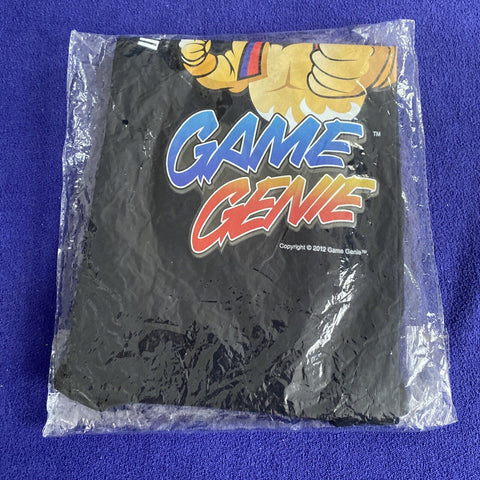 Game Genie Black Tshirt - Promo Size L “Unlock Everything” Sega Nintendo
