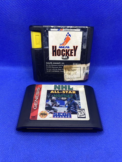 Lot of 2 Hockey Games - Sega Genesis - NHLPA Hockey 93, NHLPA All-Star 95