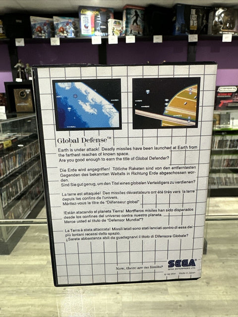 Global Defense (Sega Master System, 1987) SMS CIB Complete Tested!