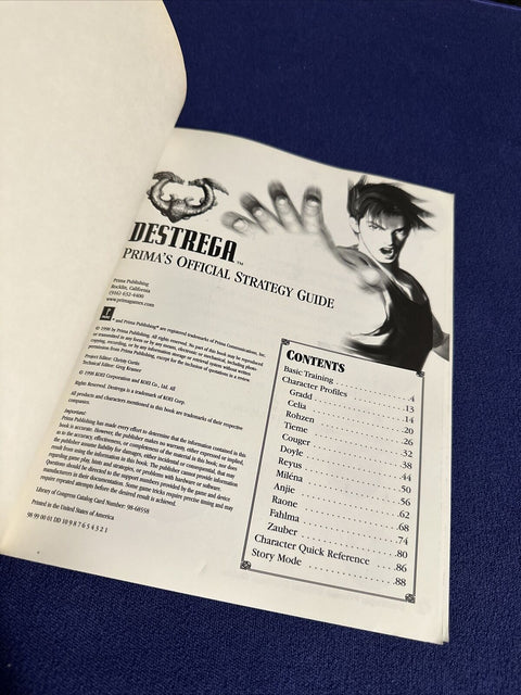 Destrega Official Prima Strategy Game Guide - PlayStation 1 PS1