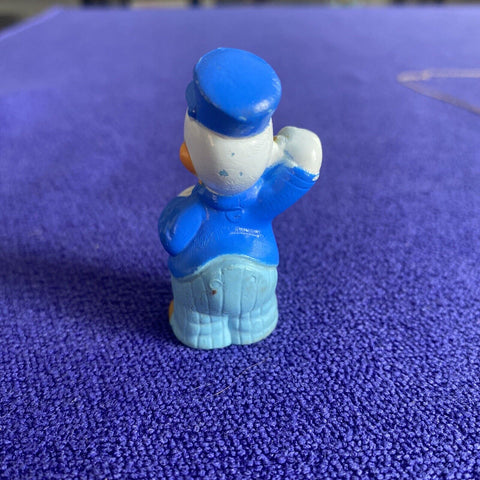 Disney Donald Duck Train Conductor Holding Pocket Watch 2” Tall PVC Toy Figure