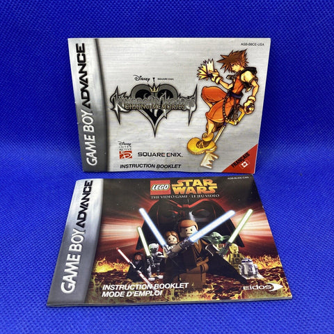French Francais GBA Gameboy Advance Instruction Manual Lot of 2 - Kingdom Hearts