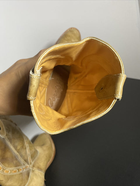 Kids Authentic Leather Cuero Cowboy Boots Size 2Y 33 From Venezuela - Great!