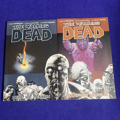 The Walking Dead Volume 9 + 10 Lot - Robert Kirkman Paperback Graphic Novels