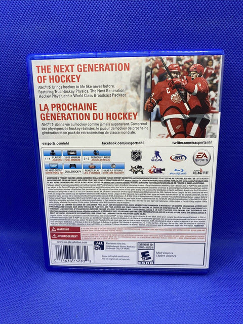 NHL 15: Hockey (Sony PlayStation 4) PS4 CIB Complete, Tested!