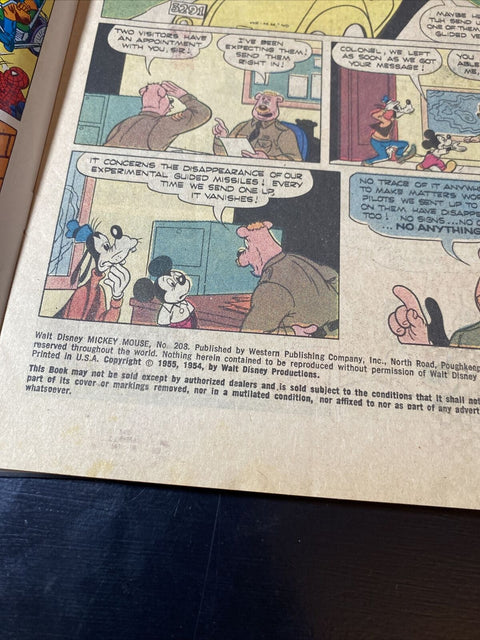 Mickey Mouse No. # 208 (1980) - Whitman Comics Walt Disney - w/ Board + Bag!