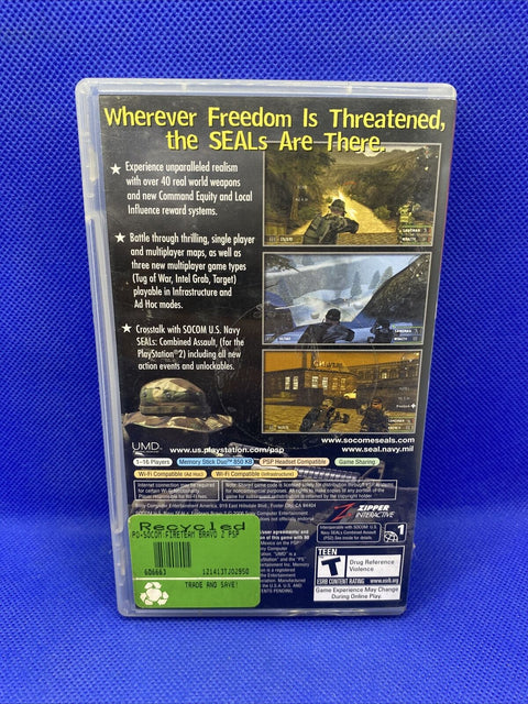Socom US Navy Seals Fireteam Bravo 1 + 2 Lot (Sony PSP) CIB Complete Tested!