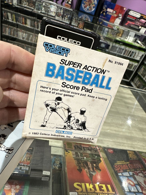 Super Action Baseball (Colecovision, 1983) Cartridge Manual + Score Pad!