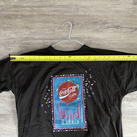 Vintage Coca-Cola Classic Wild Wheels Black Promo T-Shit - One Size Retro 90s