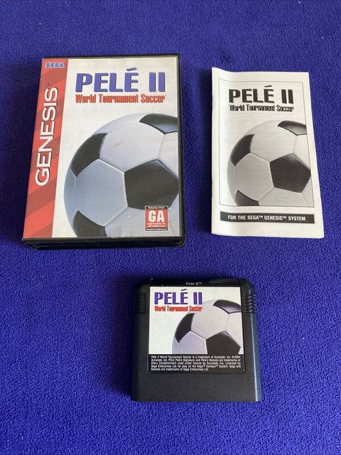 Pele II 2 World Tournament Soccer (Sega Genesis) Authentic CIB Complete Tested!