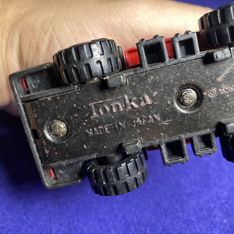 Vintage Red Tonka Truck w/ Yellow Picker Boom Bucket - Toy Car 1970s