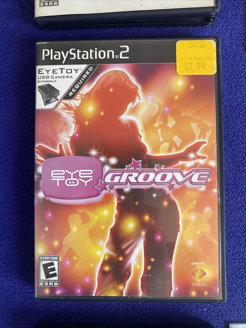 EyeToy PS2 Lot Of 3 Games + Lens - Kintetic Groove + Play Playstation 2 Tested!