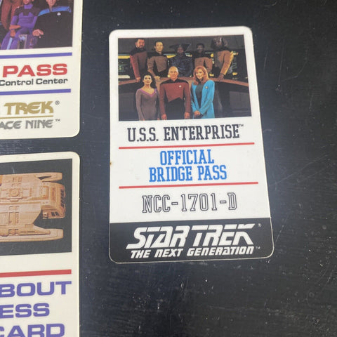 1993 Star Trek OPS, Access Key Card, Bridge Pass, Enterprise Pass, Lot of 5