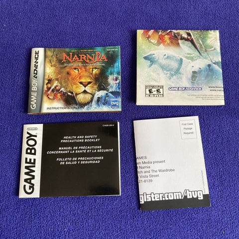 Chronicles of Narnia (Nintendo Game Boy Advance) GBA CIB Complete w/ Poster