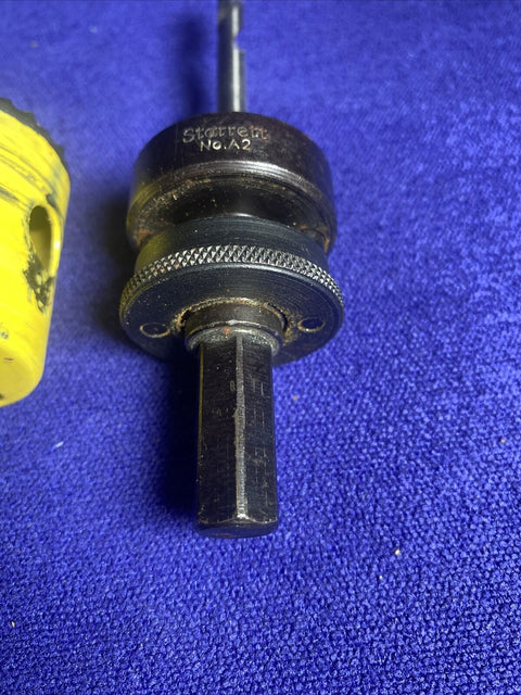 Starrett No. A2 Hole Saw Arbor Hex Shank w/ Pilot Drill + 19/16” Hole Saw Bit