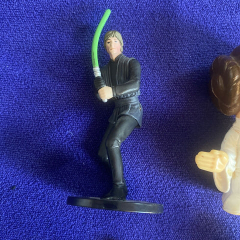 Lot of 4 Star Wars Figures - Disney Store, Burger King - Leia, Luke Skywalker