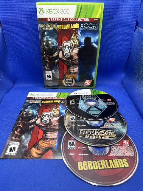 2K Essentials Collection Borderlands Bioshock XCom - Xbox 360 Complete Tested!