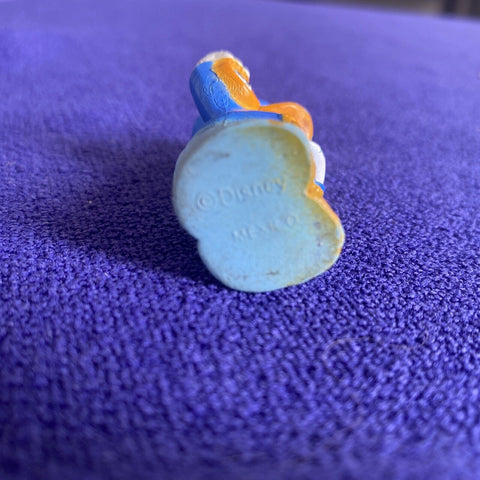 Disney Donald Duck Train Conductor Holding Pocket Watch 2” Tall PVC Toy Figure