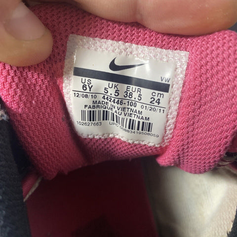 Nike 6.0 Air Mogan Mid Pink + White High Tops Kids 6Y Women’s 7.5 - 442446-100