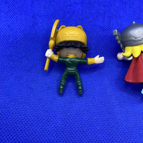 Lot Of 2 Marvel Mini Figures - Thor w/ Ice Hammer And Loki - 2” Inch Figures