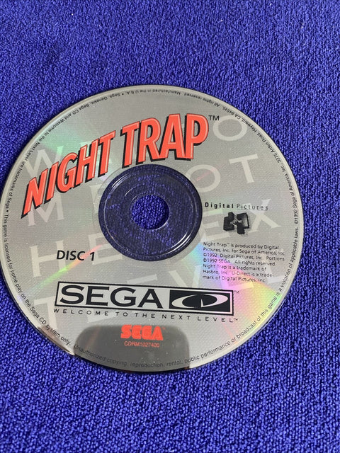 Night Trap (Sega CD, 1992)  Authentic Disc 1 + 2 - Tested!