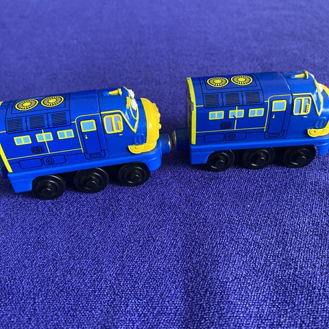 Chuggington Wooden Railway Train Engine Magnetic Toy - Brewster Lot of 2