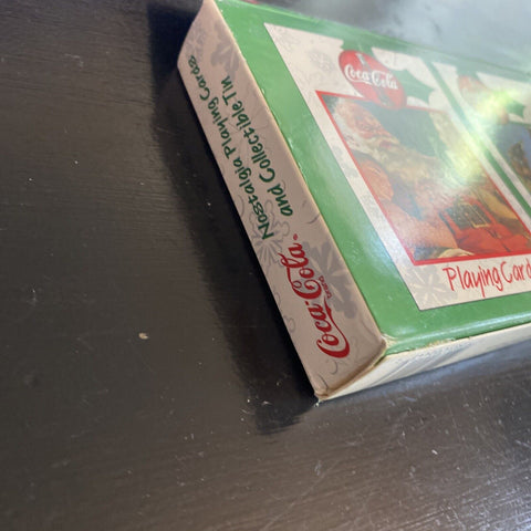 NEW! Vintage Coca-Cola Playing Cards + Tin - Limited Edition Santa 1999 Bicycle