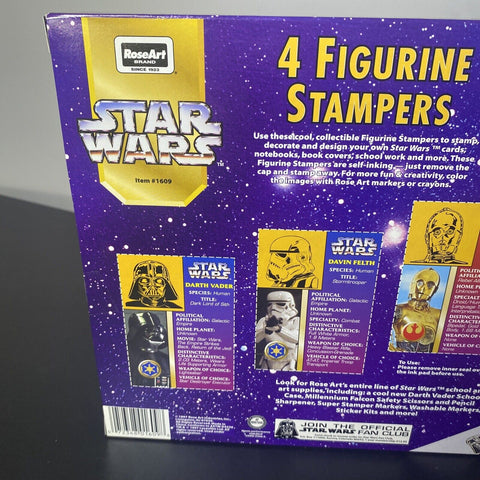 NEW! Star Wars 4 Figurine Stamper Stamp Set Official - Rose Art 1997