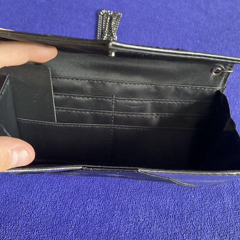 NEW! Harry Potter Deathly Hallows Faux Leather Purse Wallet + Chain Button Close