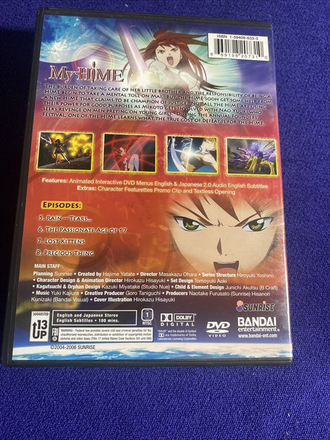 My-HiME Lot - Vol. 1 2 + 3 (DVD, 2006) 3-Disc Region 1 Anime Volume 1-3