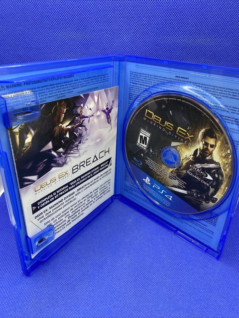 Deus Ex: Mankind Divided - Day One Edition (Sony PlayStation 4, 2016) PS4 Tested