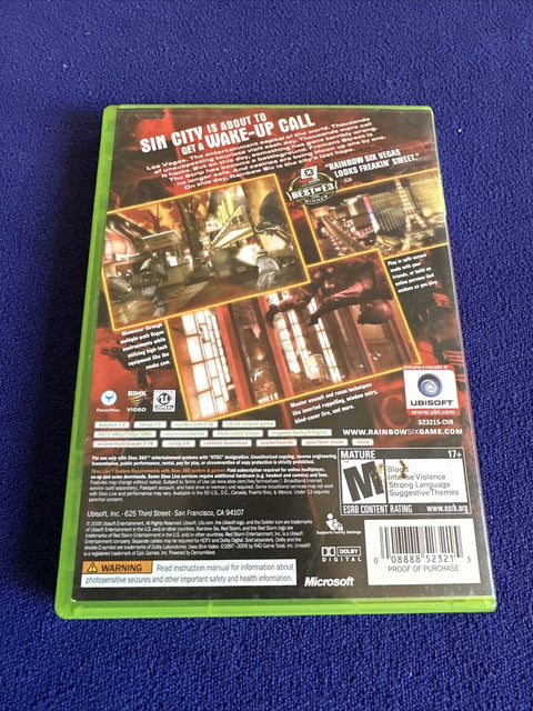 Tom Clancy's Rainbow Six: Vegas 1 + 2 Lot (Microsoft Xbox 360) Both Complete!