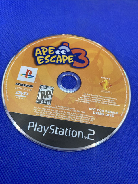 Ape Escape 3 - Demo Disc NFR (Sony PlayStation 2) PS2 w/ Cardboard Sleeve Tested
