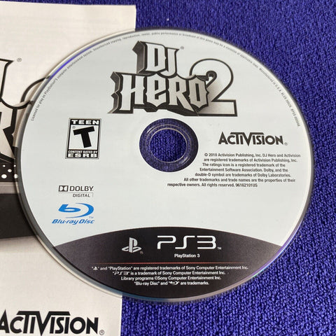 DJ Hero 1 + 2 PS3 Lot (Sony PlayStation 3, 2010) Complete - Tested!