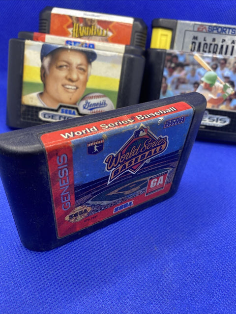 Lot of 6 Baseball Games - Sega Genesis - Hardball, MLBPA, World Series - Tested!