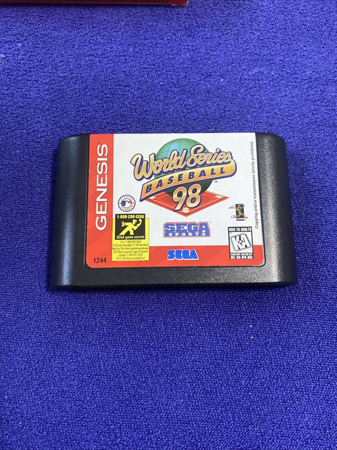 World Series Baseball 98 (Sega Genesis, 1997) Cardboard - Authentic, Tested!