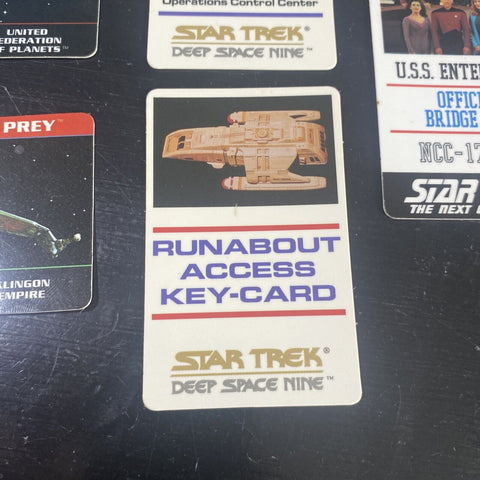 1993 Star Trek OPS, Access Key Card, Bridge Pass, Enterprise Pass, Lot of 5