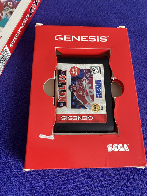 NFL '95 (Sega Genesis, 1994) Cardboard - No Manual - Tested!