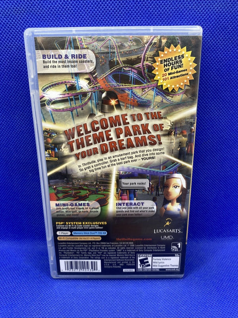 Thrillville (Sony PSP, 2007) CIB Complete w/ Park Guide - Tested!
