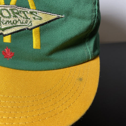 Vintage McDonalds Sports Memories Snapback Hat - VTG Canada Green & Yellow
